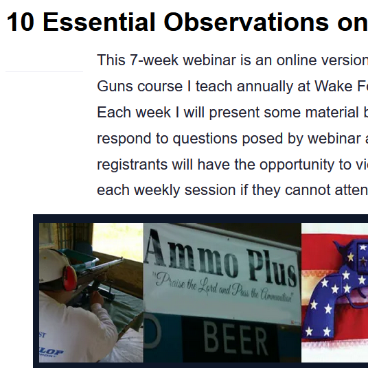 Free 2A Course – Ten Essential Observations on Guns in America